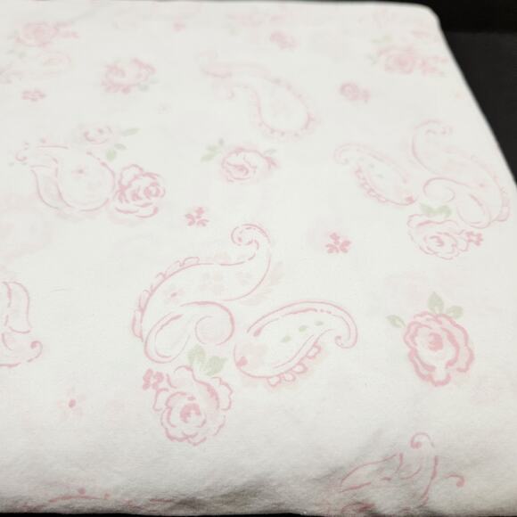 Simply Shabby Chic FULL Flat Sheet Pink Paisley Cotton Cottage Rachel Ashwell - Picture 1 of 5